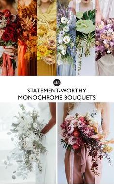 moodboard monochrom bridal bouquets from Pinterest
