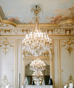 chandeliers in a ballroom