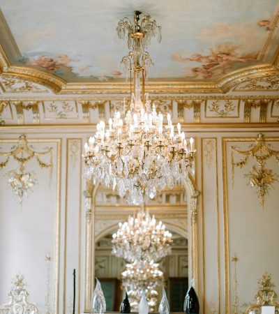 chandeliers in a ballroom